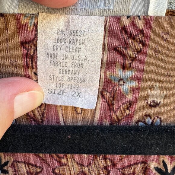 AKF Woman Vintage Boho Paisley Floral Print Flowy Hippie Tunic Top Blouse 2X - Picture 9 of 9